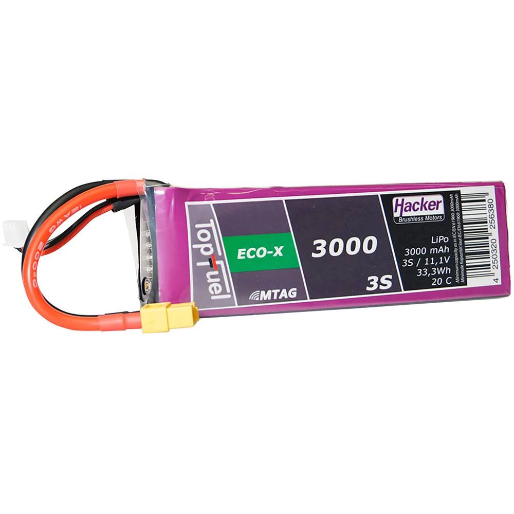 LiPo akumulatorski paket za modele 11.1 V 3000 mAh Broj ćelija: 3 20 C Hacker Softcase XT60 slika