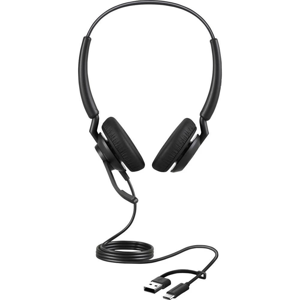 Jabra Engage 40 telefon On Ear Headset žičani stereo crna smanjivanje šuma mikrofona, poništavanje buke slušalice s mikr slika