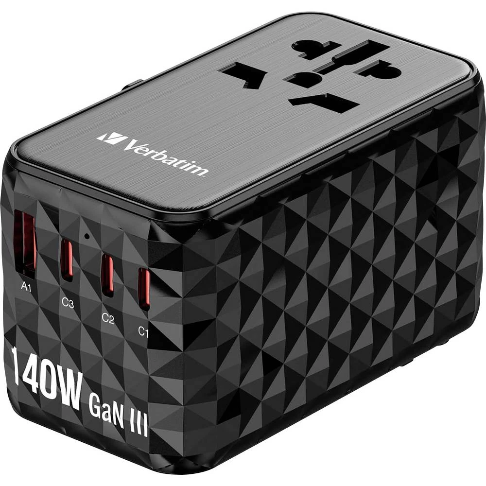 Verbatim UTA-10 GaN III 32125 adaptar za putovanje   4 x 1x USB-A, 3x USB-C® GaN, s europskim adapterom, s UK adapterom, slika