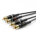 Hicon HBP-C2-0900 utičnica / Cinch audio priključni kabel [2x muški cinch konektor - 2x muški cinch konektor] 9.00 m crna