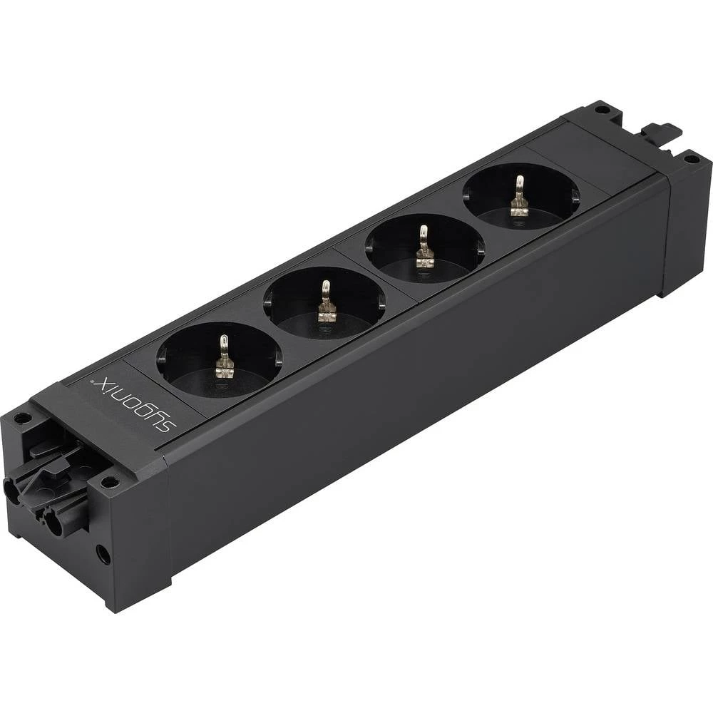 Sygonix SY-6872232 4-struki modularna utičnica bez prekidača crna slika