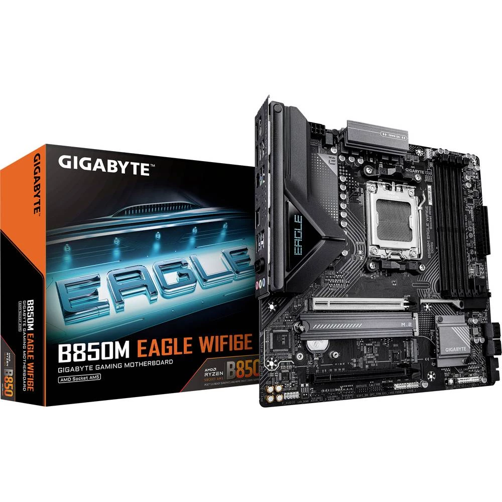 Gigabyte B850M Eagle WiFi6E matična ploča Baza AMD AM5 Faktor oblika (detalji) Micro-ATX Set čipova matične ploče A slika
