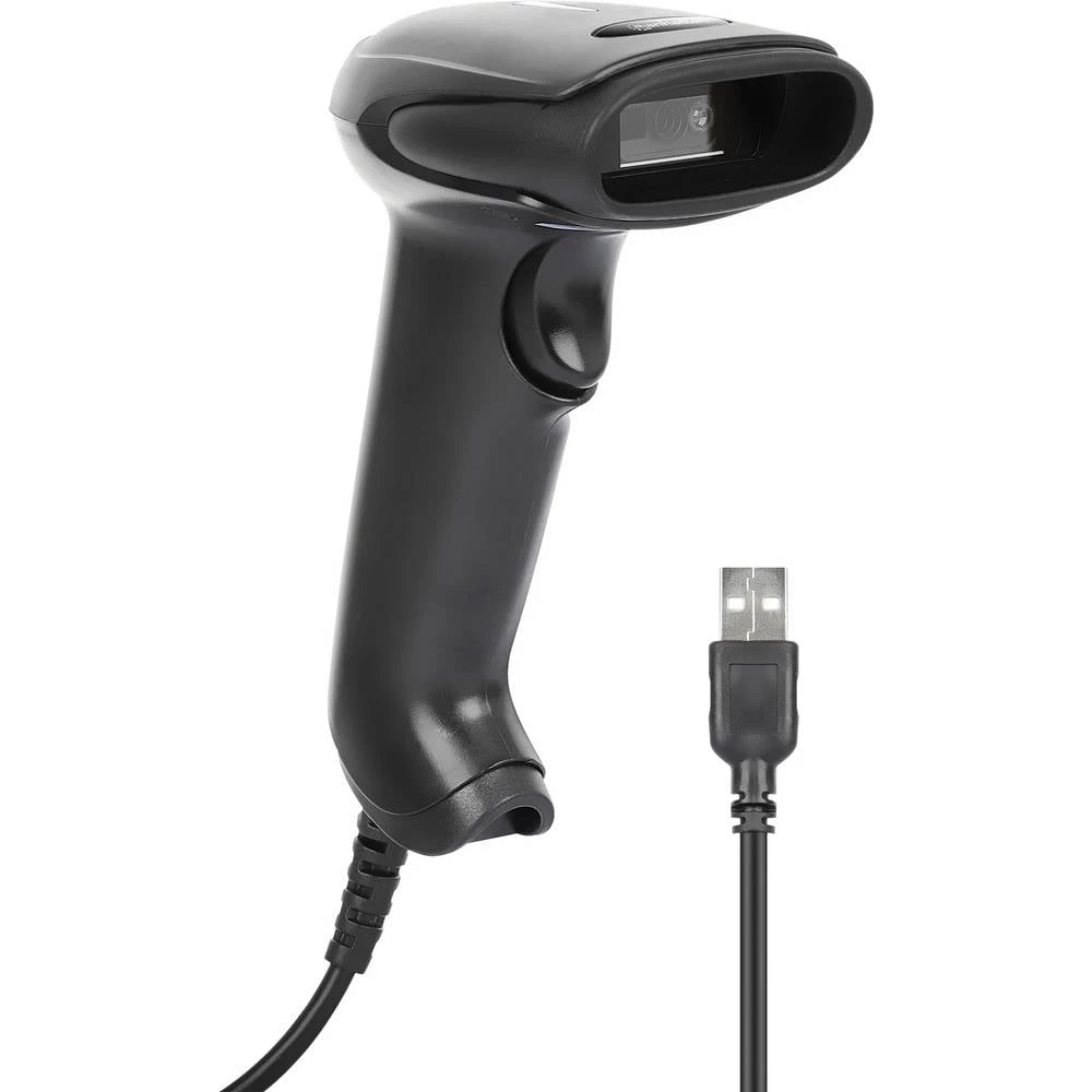 Manhattan 2D LED-Barcodescanner 320mm Scanreichweite integriertes 1,4m USB-A-Kabel schwarz 2d bar kod skener ožičeno 1D, slika