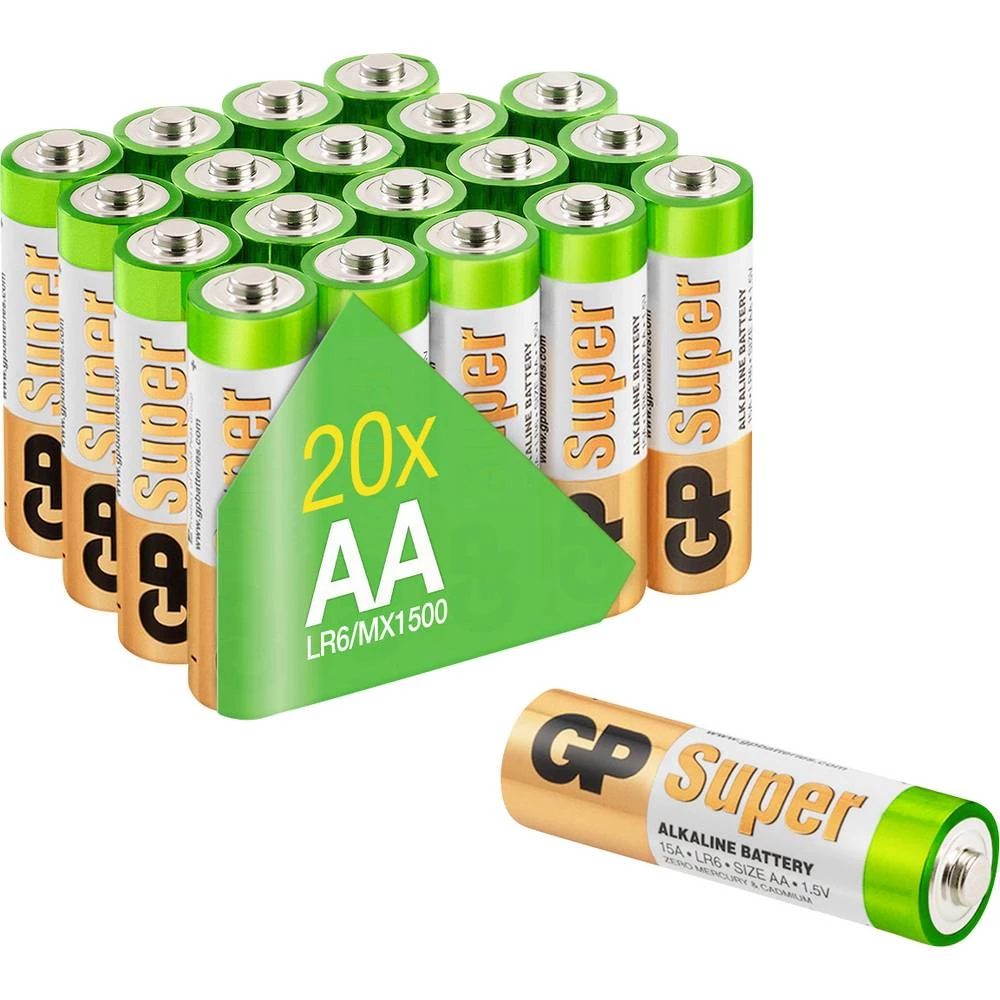 GP Batteries GP15AET-2VS20 mignon (AA) baterija alkalno-manganov 1.5 V 20 St. slika