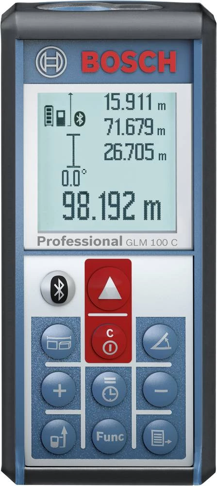 Bosch Professional GLM 100 C Laserski daljinomjer Li-ion akumulator, Stativ adapter 6,3 mm (1/4 "), Bluetooth, Dokumentacija App slika