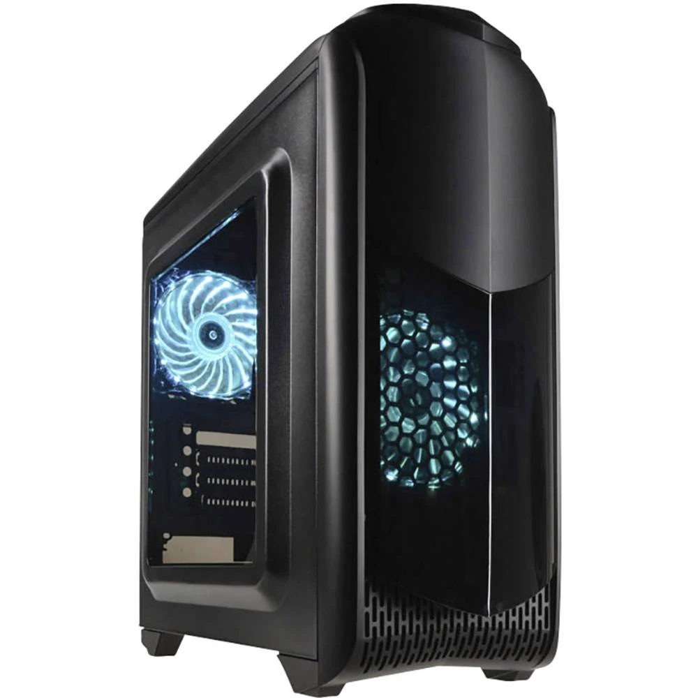 Midi-Tower Kućište za računala Kolink Aviator M RGB Crna 2 predinstalirana LED ventilatora, Bočni prozor, Filter prašine, Prikla slika