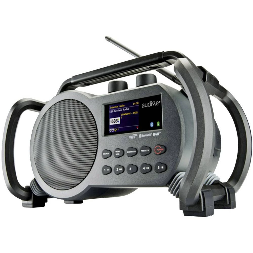 Internet Radio za gradilište audisse Netbox AUX, Bluetooth, DAB+, UKW, USB, WLAN Vodootporan, Otporan na udarce, Otporan na praš slika