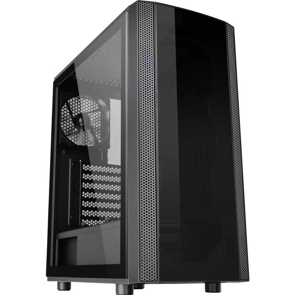 Midi-Tower Kućište za računala Thermaltake Versa J25 Tempered Glass Crna 1 predinstalirani ventilator, Bočni prozor, Filter praš slika