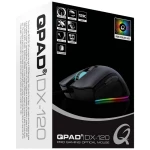 QPAD DX120 žičani igraći miš optički osvjetljen crna, RGB