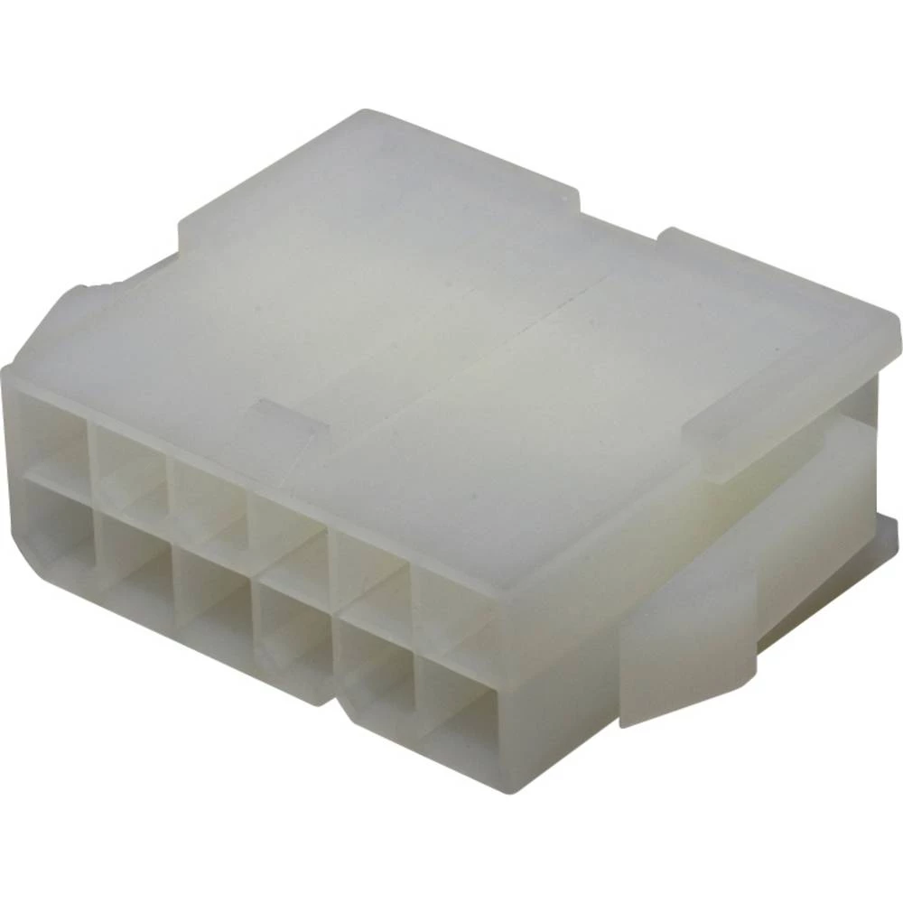 Molex 39012121 Mini-Fit Jr. Plug Housing, Dual Row, 12 Circuits, UL 94V-2, with Panel Mounting Ears, Natural slika
