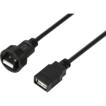 USB 2.0 utičnica za utikač preliven žicom IP67 (navojni) kabel 0,5 m TC-E13T-MU2-MWA/FU2-NWA-0.5PV-S Vodootporni plastič
