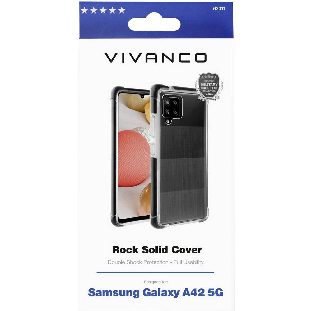 Vivanco  Rock Solid  stražnji poklopac za mobilni telefon  Samsung  Galaxy A42 5G  crna, prozirna slika