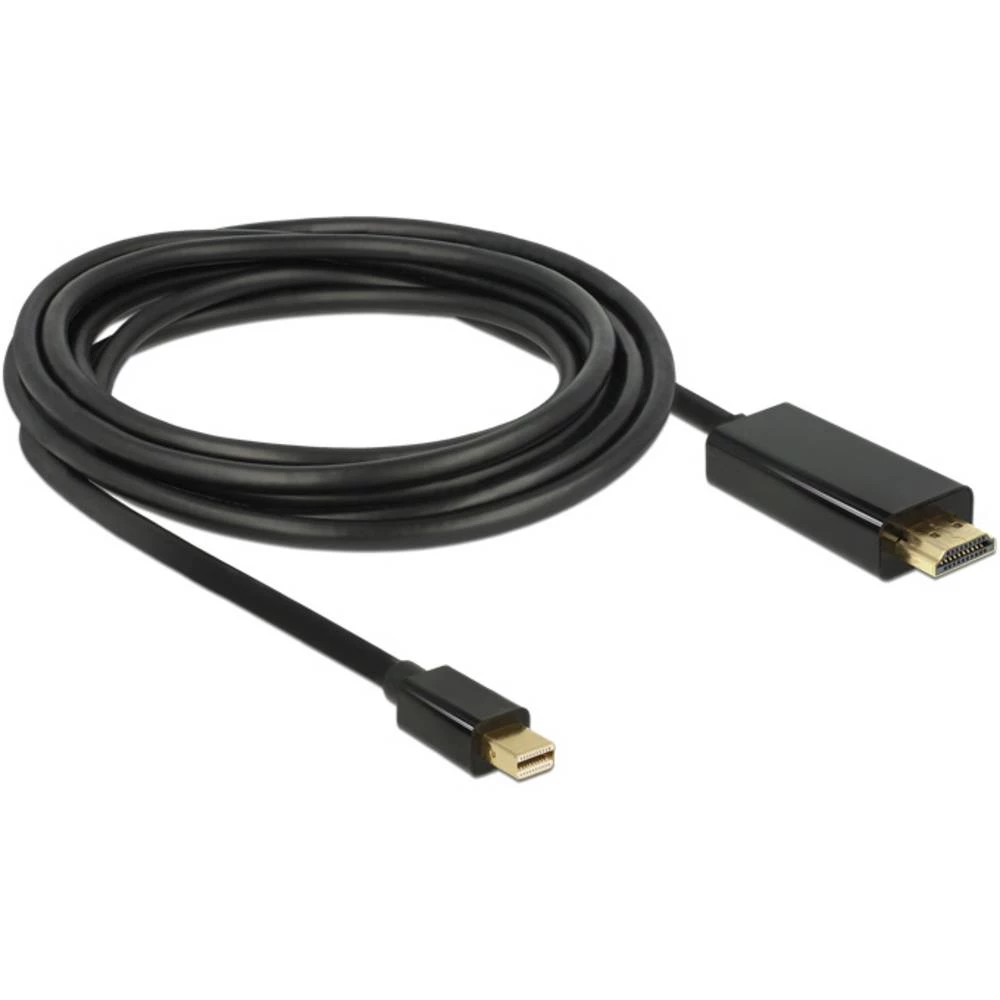 Delock HDMI / Mini-DisplayPort priključni kabel Mini DisplayPort utikač, HDMI A utikač 2 m crna 83699 pozlaćeni kontakti slika