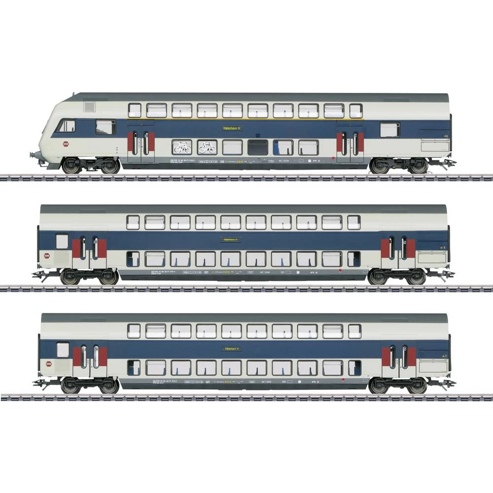 Märklin 043599 H0 set od 3 dvospratna automobila DSB-a slika