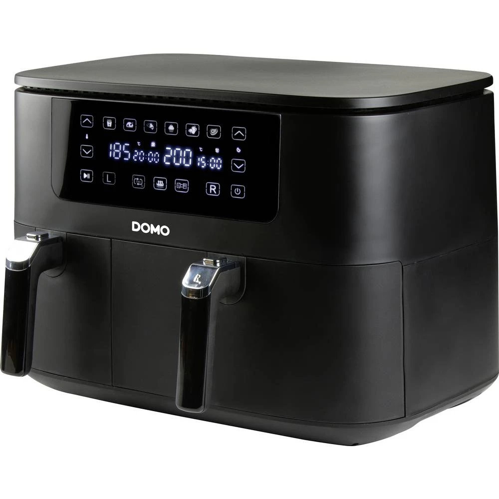 DOMO AIRFRYER DOUBLE FRY ZONE 3 + 6 L friteza 9 l 2850 W 2 zone roštilja crna slika
