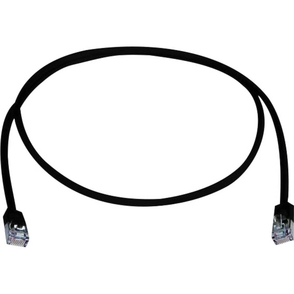 LAN (RJ45) Mreža Priključni kabel CAT 5e F/UTP 0.25 m Crna Vatrostalan, Bez halogena Telegärtner slika