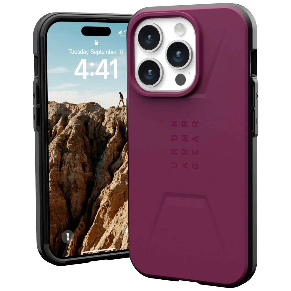 Urban Armor Gear Civilian MagSafe stražnji poklopac za mobilni telefon Apple iPhone 15 Pro bordo boja slika