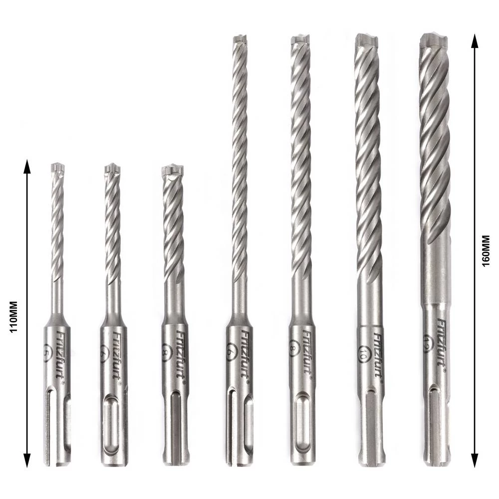 FRITZFURT 3161-2107 karbid komplet udarnih svrdla 7-dijelni 5 mm, 6 mm, 8 mm, 10 mm, 12 mm SDS-Plus 1 Set slika
