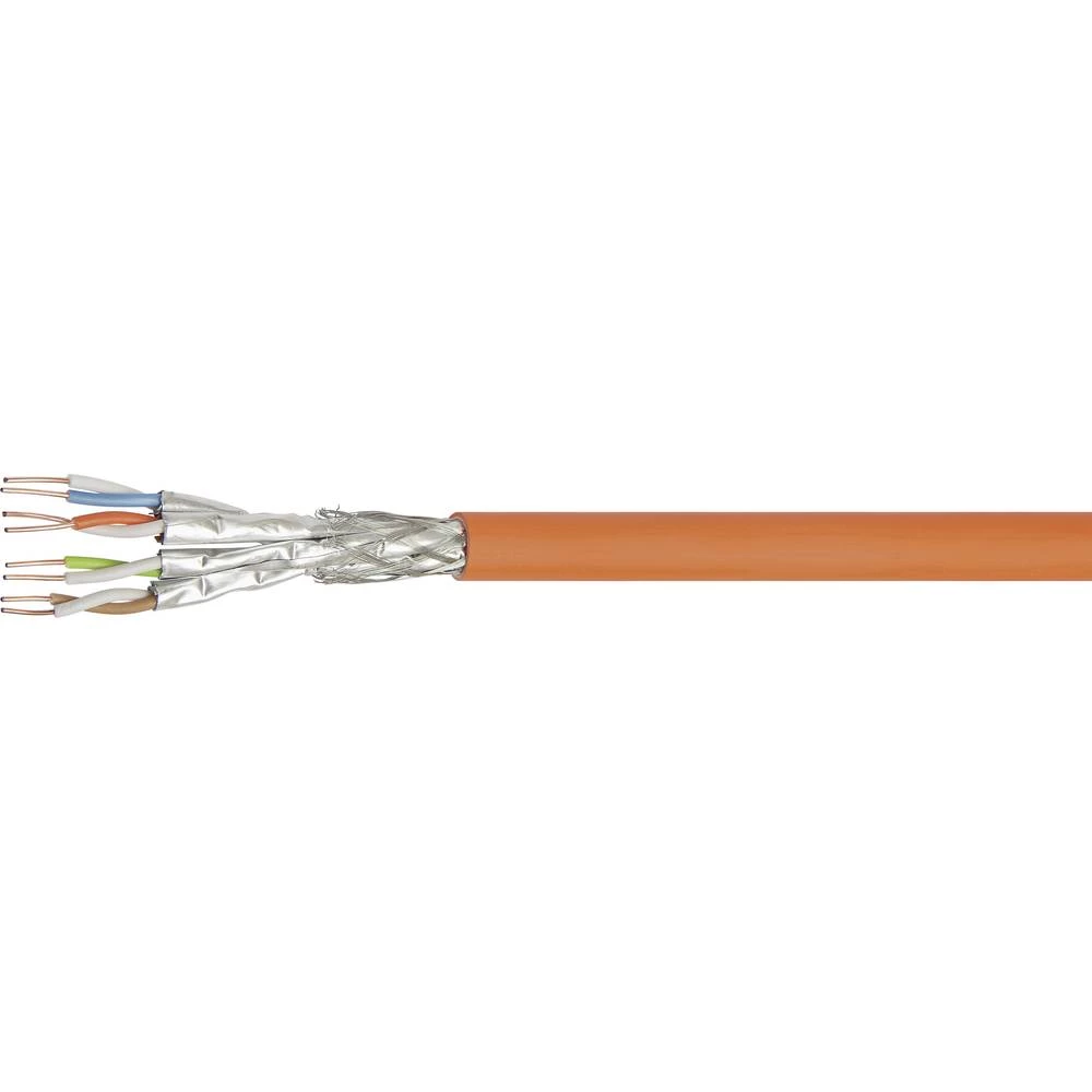 Mrežni kabel CAT 7a S/FTP 4 x 2 x 0.25 mm&sup2; Narančasta Goobay 91888 100 m slika