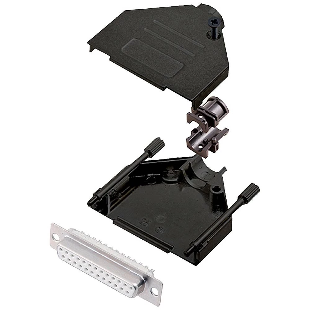 Višestruki ženski konektor D-SUB komplet 180 ° Broj polova: 25 Lemni kup encitech DTZK25-BK-DBS-W-K 1 ST slika