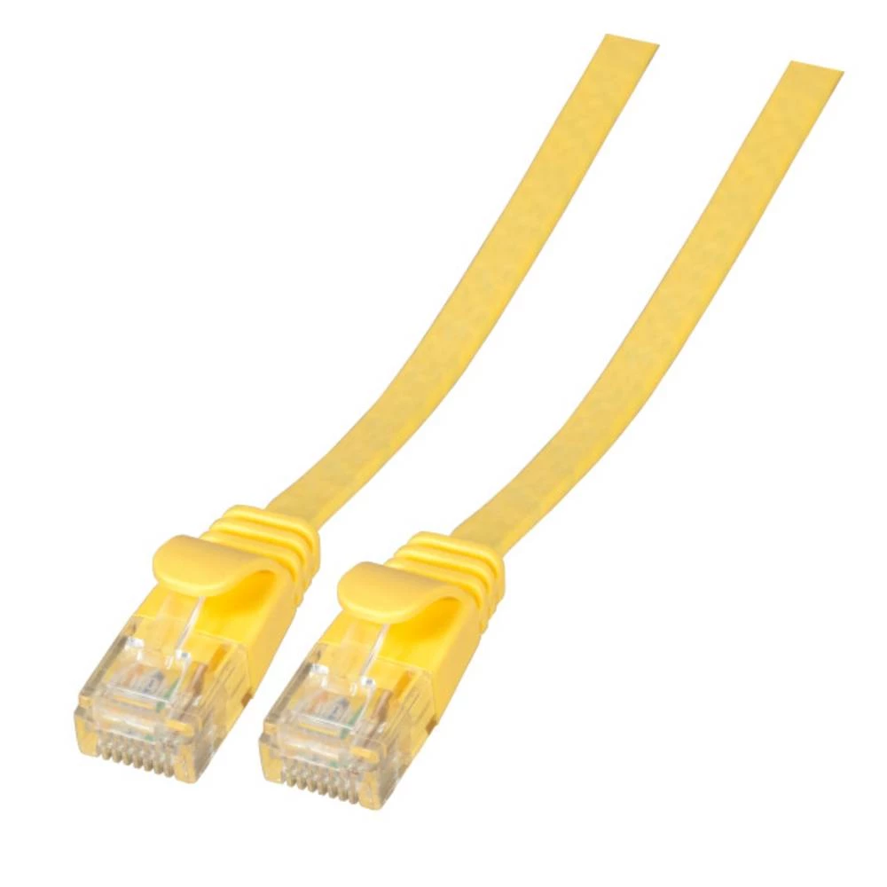 LAN (RJ45) Mreža Priključni kabel CAT 6A U/UTP 3 m Žuta visokofleksibilan, Vatrostalan, Bez halogena, sa zaštitom za nosić, pozl slika
