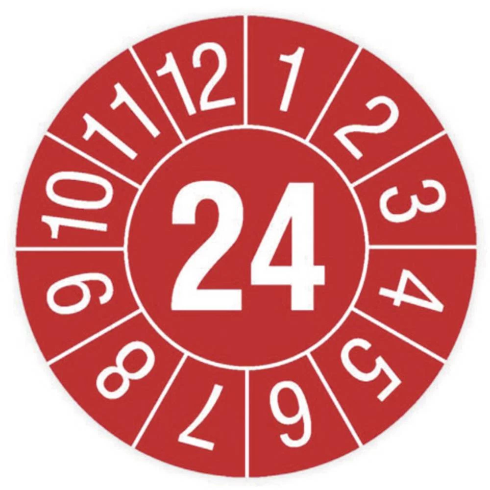 Cimco 182696 inspekcijska naljepnica 2024 crvena samoljepljiva folija (Ø) 30 mm 30 mm 1 St. slika