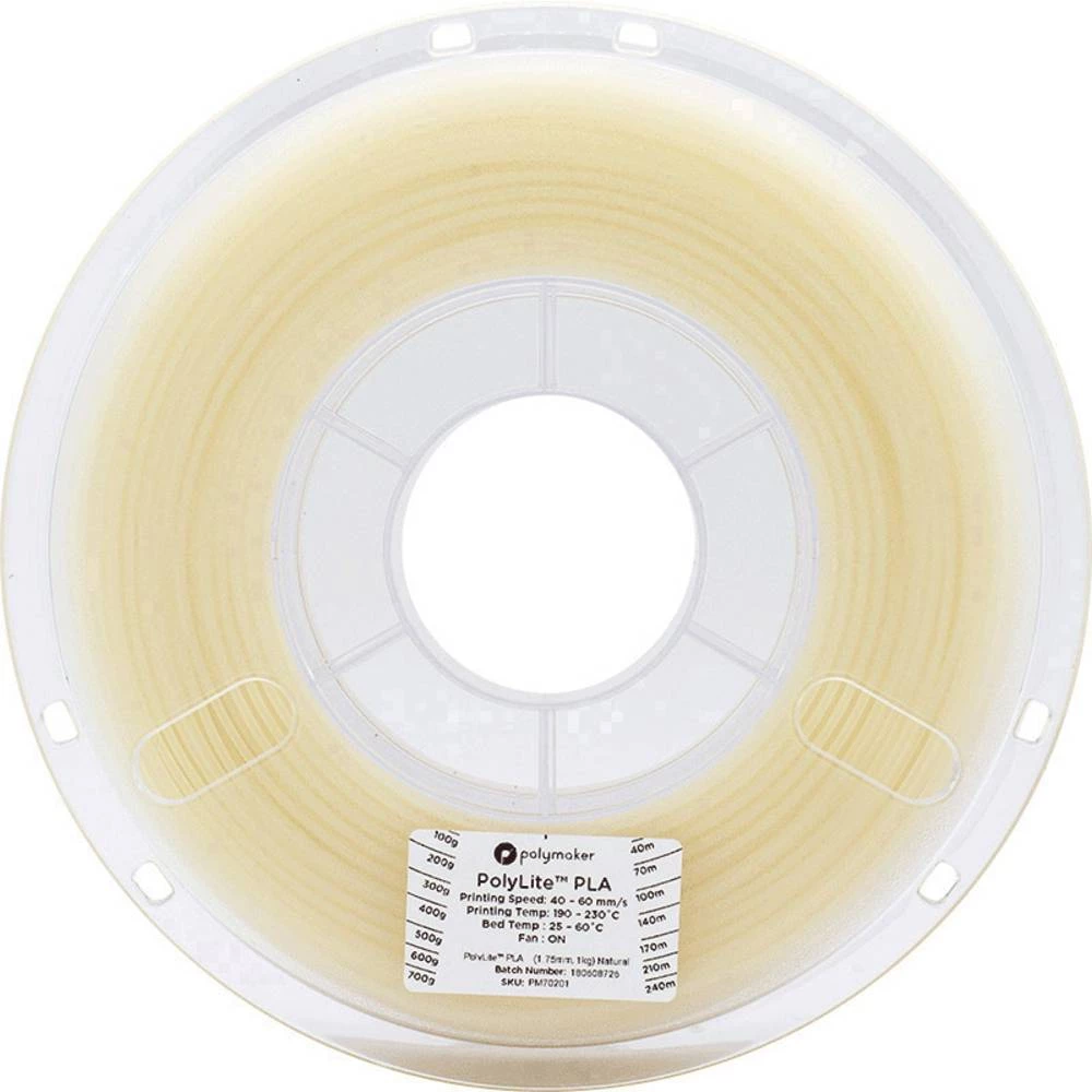 3D pisač filament Polymaker PolyLite 70200 PLA 2.85 mm Prirodna 1 kg slika