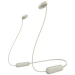 Sony WI-C100  In Ear Headset Bluetooth® stereo taupe  slušalice s mikrofonom, personalizacija zvuka, kontrola glasnoće, vratna traka, otporne na znojenje, vodoodbojne