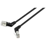 Renkforce RF-6071548 RJ45 mrežni kabel, Patch kabel CAT 6a F/UTP 1.00 m crna konektori s rotacijom od 360°, kutni izlaz