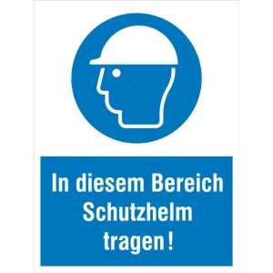 obvezni znak Koristi zaštitu glave plastika (Š x V) 300 mm x 400 mm  ISO 7010 1 St. slika