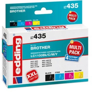 Edding patrona tinte zamijena Brother Brother LC1100BK/C/M/Y Multipack 4 kompatibilan kombinirano pakiranje crn, cijan, purpurno slika