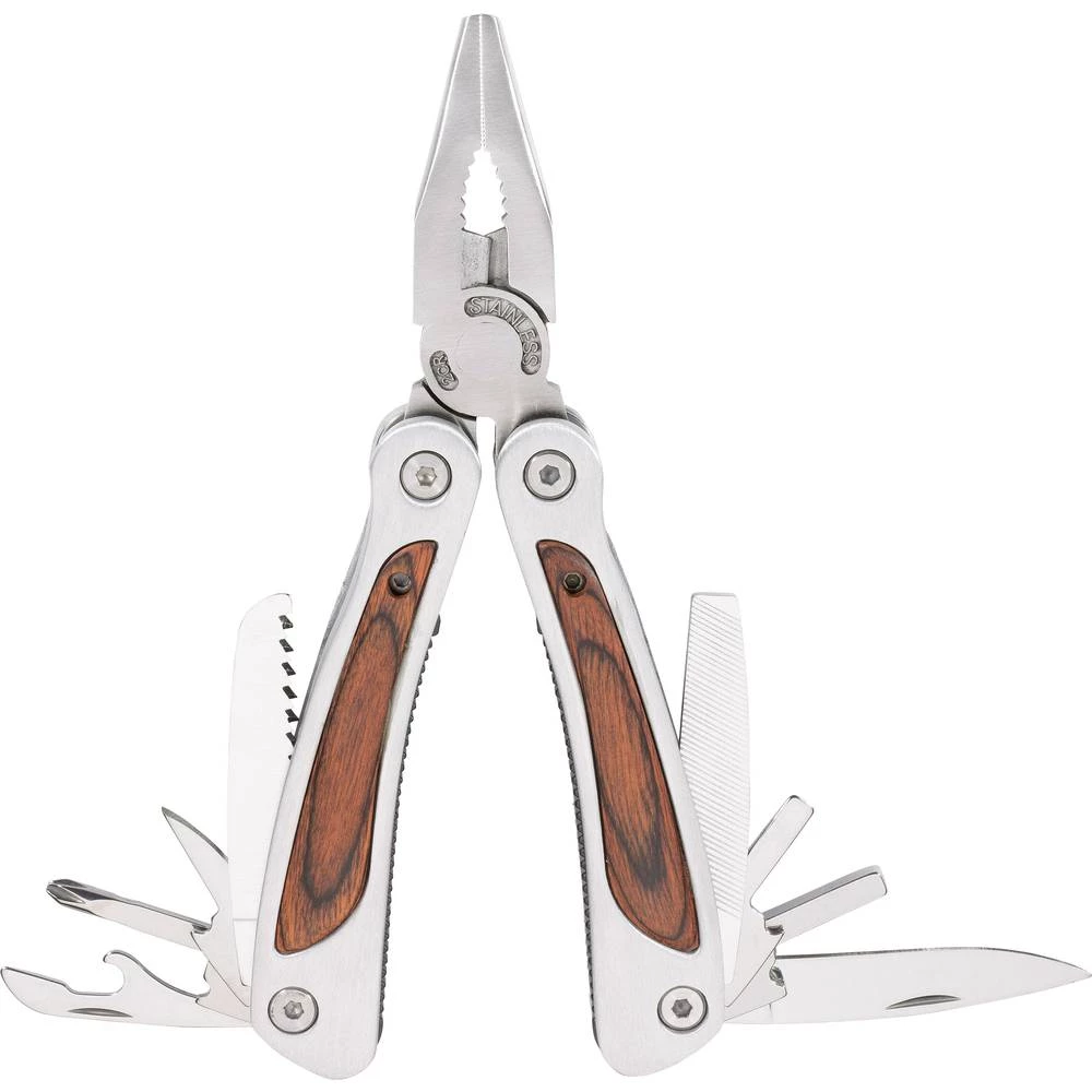 Multitool S futrorom, Sa setom bitova Broj funkcija 19 Herbertz Pakka 107600 Plemeniti čelik, Drvo slika