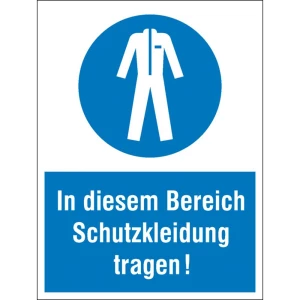 obvezni znak Koristite zaštitnu odjeću, Higijena i udaljenost plastika (Š x V) 300 mm x 400 mm ISO 7010 1 St. slika