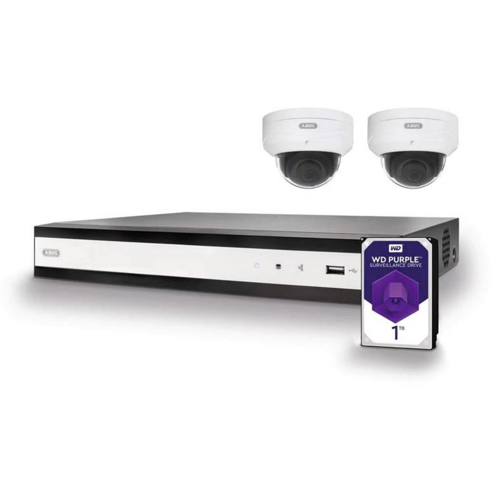 ABUS 4-kanalni ip set sigurnosne kamere  s 2 kamere  za unutrašnje područje, vanjsko područje  ABUS  TVVR36421D lan, WLAN ip-set sigurnosne kamere 4-kanalni s 2 kamere  1920 x 1080 piksel slika
