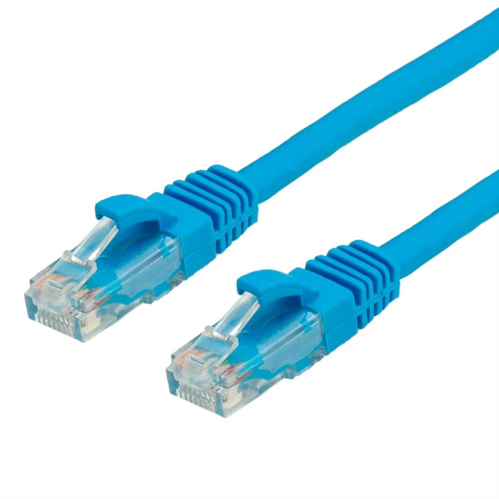 Value 21.99.1455 RJ45 mrežni kabel, Patch kabel cat 6a U/UTP 5.00 m plava boja nezaštićen 1 St. slika
