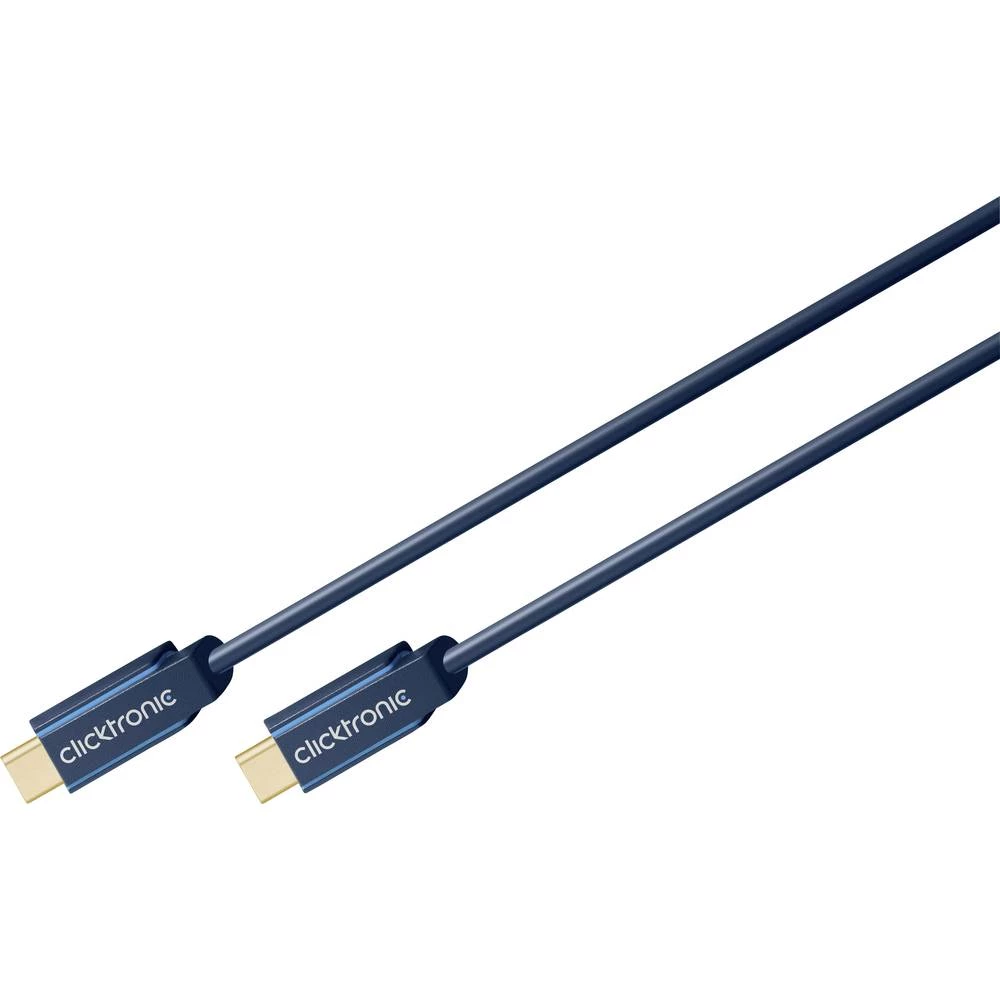 clicktronic USB 2.0 Priključni kabel [1x Muški konektor USB-C&trade; - 1x Muški konektor USB-C&trade;] 1 m Plava boja slika