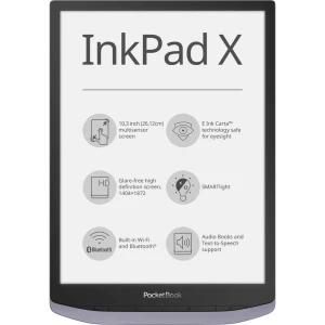 PocketBook InkPad X eBook-čitač 26.2 cm (10.3 ") Metalik, Siva slika