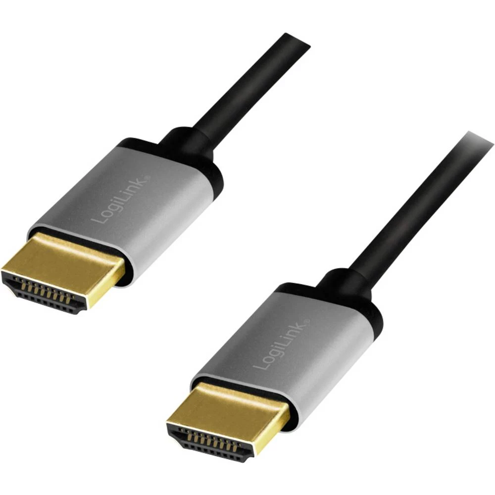 LogiLink HDMI AV priključni kabel [1x muški konektor HDMI - 1x muški konektor HDMI] 1 m crno-siva slika