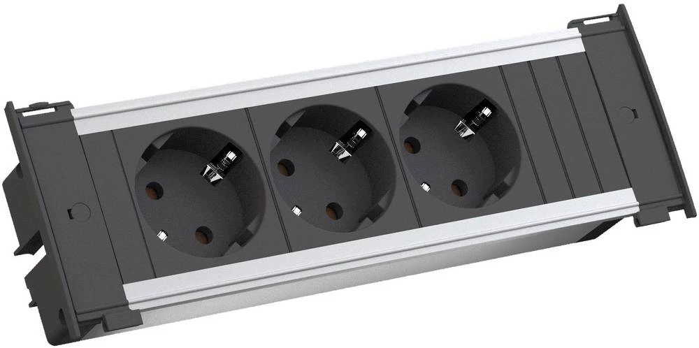 Modul 3-struke utičnice bez prekidača 4953479 Bachmann crna (RAL 9005) 0.2 m slika