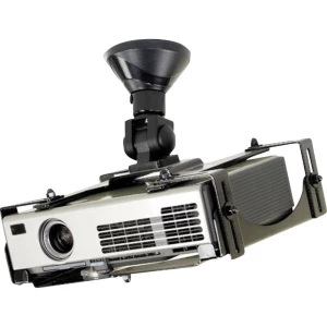 Stropni držač za projektor Mogučnost savijana, Vrtljivi nosač Tlo-/Udaljenost od stropa (maks.): 15 cm NewStar BEAMER-C300 Crna slika