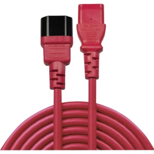 LINDY struja produžetak [1x muški konektor IEC, c14 - 1x ženski konektor IEC c13, 10 a] 0.50 m crvena slika