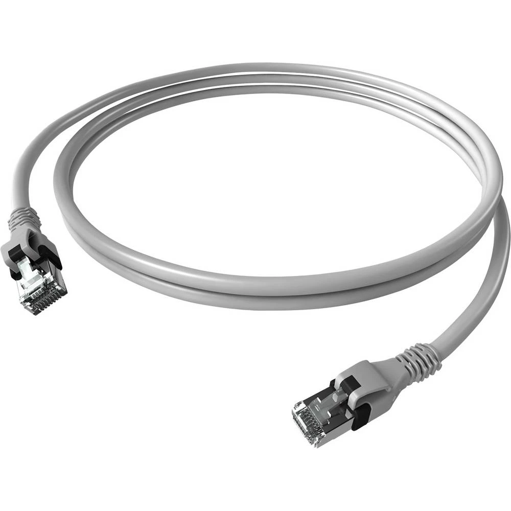Easylan CPP1OACACA0050 RJ45 mrežni kabel, Patch kabel CAT 6 S/FTP 5.00 m siva dvostruko zaštićen, bez halogena, vatrosta slika