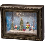 LED kulisa Okvir za slike sa snjegovićima S timerom Toplo-bijela LED Konstsmide 4376-000 Smeđa boja