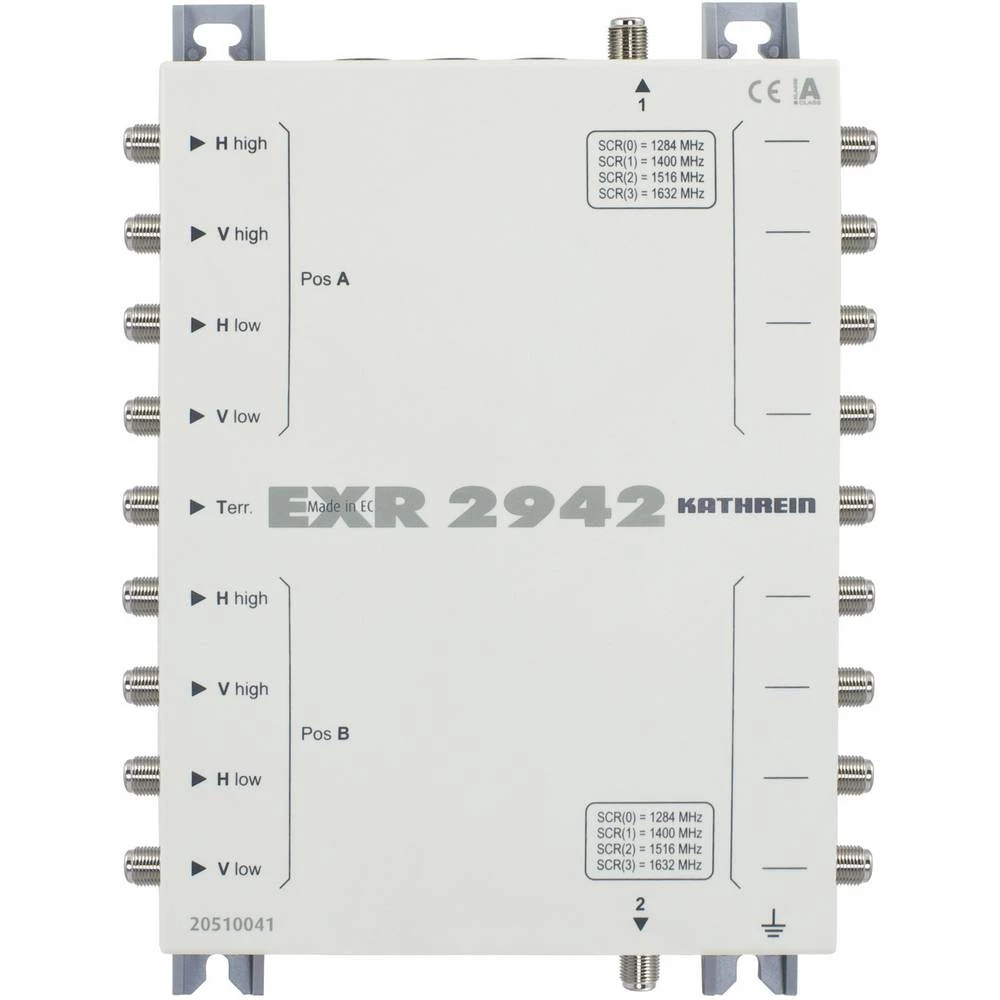 Satelitski multiprekidač kaskadni unicable Kathrein EXR 2942 Ulazi: 9 (8 Sat/1 zemaljske) Broj sudionika: 8 slika