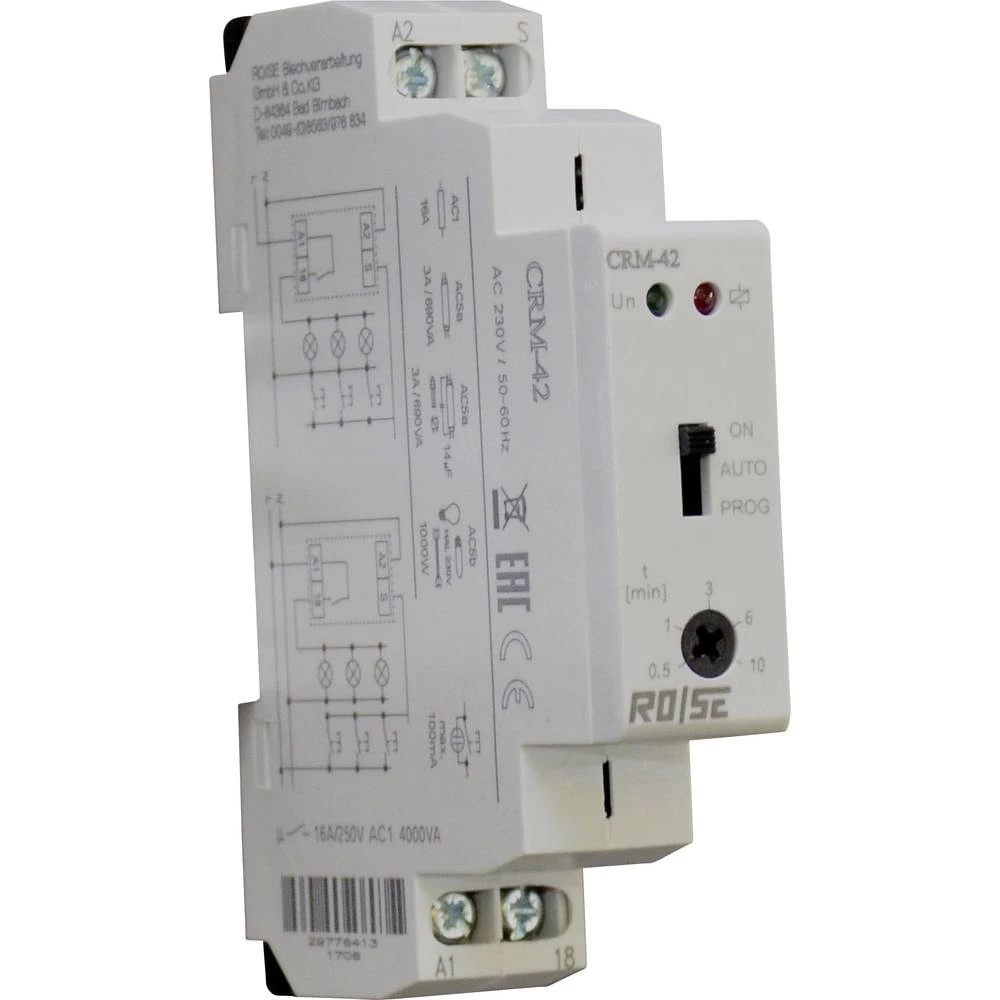 Svjetlosni automat za stubišta 230 V/AC 1 ST Rose LM CRM-42/230 ATT.FX.TIME-RANGE: 30 s - 10 min 1 prebacivanje slika