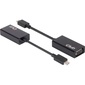 USB / VGA Adapter [1x Muški konektor USB-C™ - 1x Ženski konektor VGA] Crna club3D slika