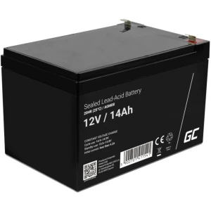 Green Cell  AGM08 olovni akumulator 12 V 14 Ah olovno-koprenasti (Š x V x D) 151 x 95 x 98 mm plosnati priključak 6.35 mm ciklus postojanosti, bez održavanja slika