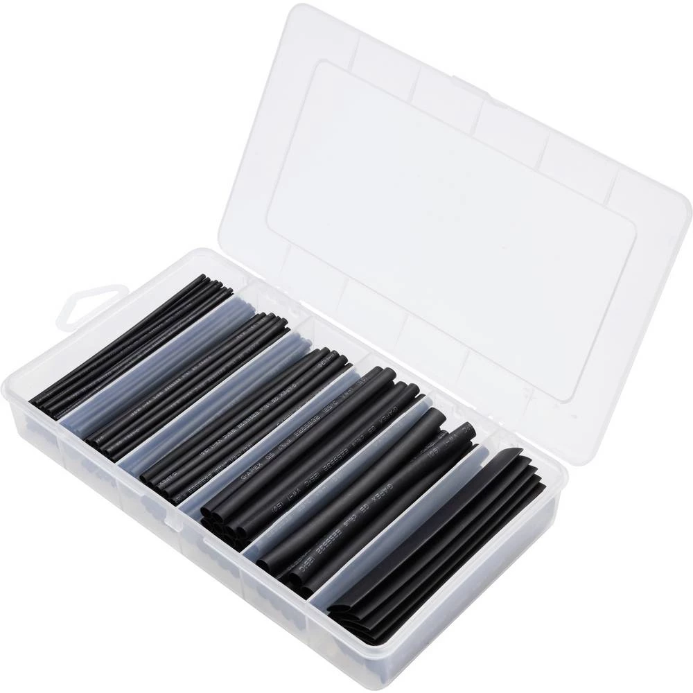 TRU COMPONENTS TC-13388832 asortiman skupljajućih cijevi  crna   Stopa skupljanja:2:1 160 St. slika