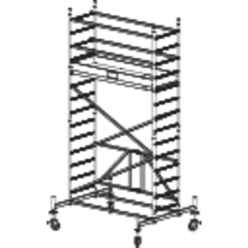 Sinterbronze (value.2976892) Skela Sklopiva, Mobilna Radna visina (maks.): 4.80 m Krause ProTec XS 920027 Srebrna 98 kg slika