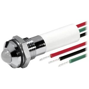 LED signalna lampica za ugradnju promjera 8mm - vanjski reflektor - sa 600mm spojnim žicama - 12VDC crveno/zeleno/žuto CML 19TR0A12/6 LED smjerni crvena, zelena, žuta 12 V/DC slika